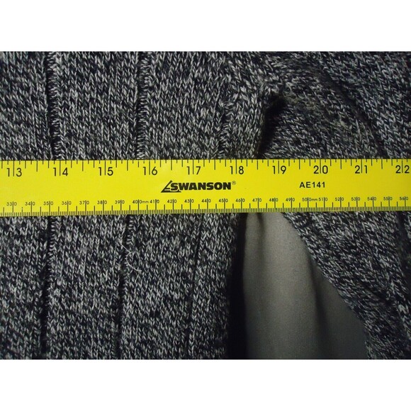 Banana Republic Shawl Collar Sweater Womens Medium Black White Mix Ribbed - Picture 4 of 7